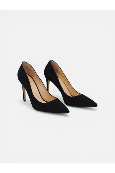 Cherie Shoes Kadın-Siyah Süet Stiletto