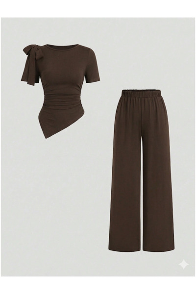 blck & premium Σετ με λεπτομέρεια φιόγκου, οθωμανικό ύφασμα, καλοκαιρινό κοντ...