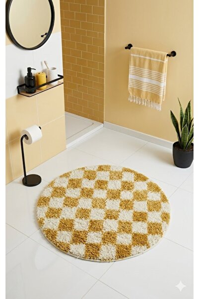 EUROBANO Χαλάκι μπάνιου με σχέδιο Chess Dama 60x60 cm, αντιολισθητική βάση, π...