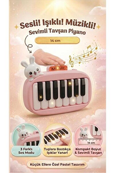Tıfıl Toys 14cm Sesli Işıklı ve Müzikli Sevimli Tavşan Figürlü İnteraktif Oyu...