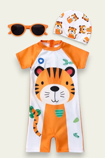 My Kids Wear Παιδικό Σετ Μαγιό με Σχέδια - Σετ 2 τεμαχίων με Καπέλο και Γυαλι...