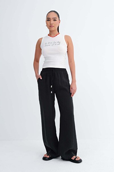Addax Elastic Waist Trousers Pn00253