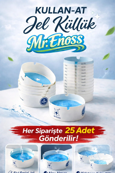 Mr.enoss 25 τεμάχια άοσμα πρακτικά τασάκια μιας χρήσης - Με κρυστάλλινη φόρμο...