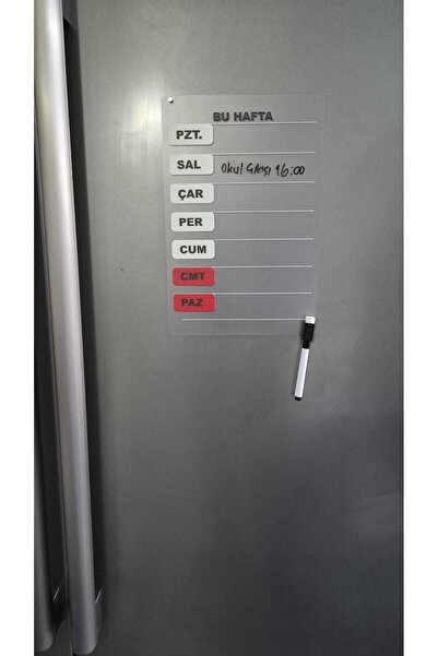 LADİJİTAL BASKI ÇÖZÜMLERİ Διαφανές Εβδομαδιαίο Πρόγραμμα Ψυγείου με Ειδικό Στυλό