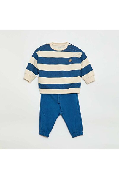 KIABI طقم سويت شيرت وبنطلون رياضي - قطعتين باللون الأزرق