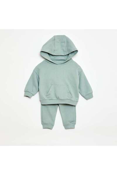 KIABI Monochrome Hoodie and Joggers Set - 2 Piece BLUE