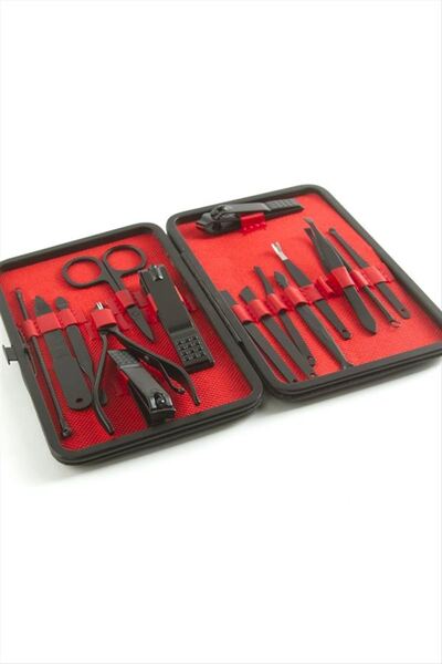 Generic Brand 17 Piece Manicure Set with Leather Case - Black