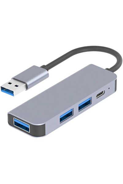 OEM USB 4-σε-1 πολυθύρος διανομέας, αλουμινίου, USB-A, USB-C, διαστάσεις 9x3x...