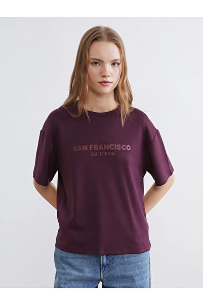 LC Waikiki Γυναικείο μπλουζάκι με στάμπα San Francisco, απαλής υφής (S6)