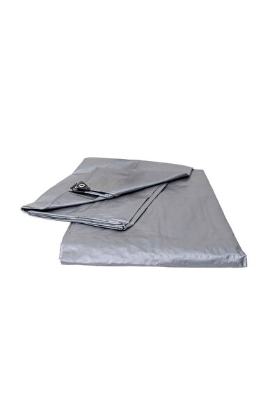 FOXMAG24 Αδιάβροχος μουσαμάς UV, 10x16μ, 130γρ/τ.μ., ασημί, με δακτυλίους στε...