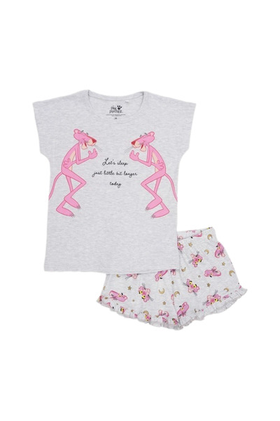 Baby Pink Panther Κοντομάνικες βαμβακερές πιτζάμες, Ροζ Πάνθηρας