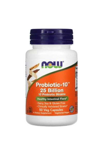 Now Foods بروبيوتيك-10 25 مليار 50 كبسولة نباتية