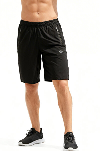 CROZWİSE Men's Sports Capri Shorts – Elastic Waist with Zipper Pockets, Light...