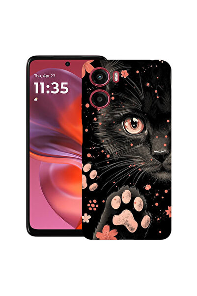 bestcase Υπέρλεπτη Θήκη για Motorola Moto G05 / Moto E15, Μαύρη Γάτα, 1926336...