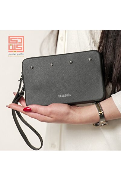 Dakakeen Concept Gabriella Studded Black Handbag – Black with Shiny Golden De...
