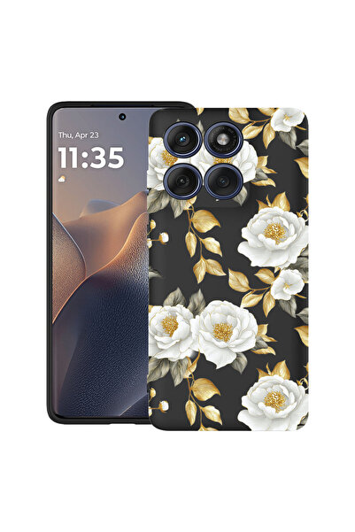 bestcase Υπέρλεπτη Θήκη για Motorola Edge 60 Pro, Φλοράλ - Αισθητική Χρυσή Κα...