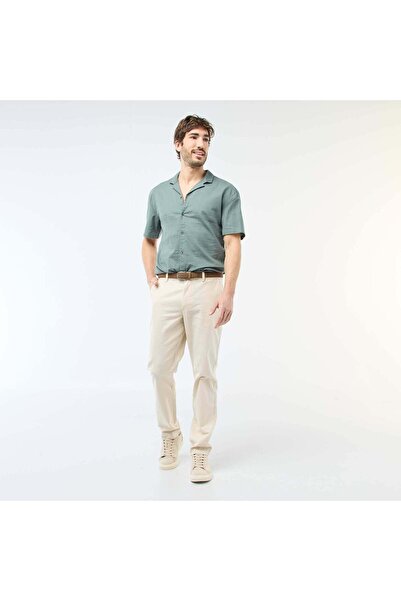 KIABI بنطلون تشينو سادة - خصر قياسي أبيض