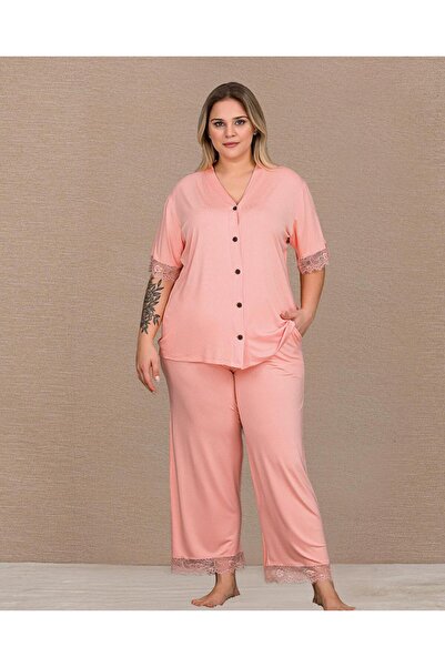 Lady Lingerie Σετ γυναικείες πιτζάμες με κοντό μανίκι και λαιμόκοψη V, με κου...