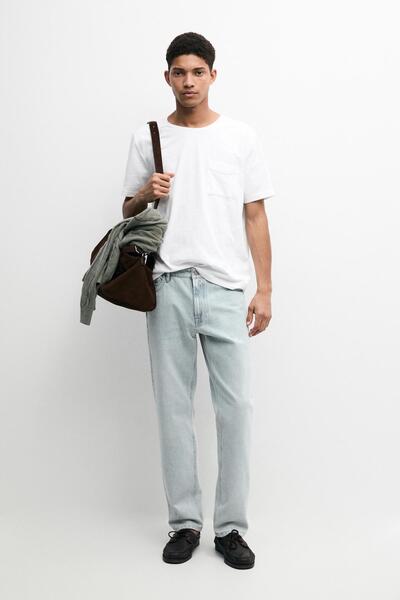 Massimo Dutti Cepli kısa kollu t-shirt
