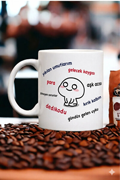 PembeCadde 1. Kalite Kişiye Özel Tasarım Baskı Kupa Mutsuz Baskı Yüksek Kalit...