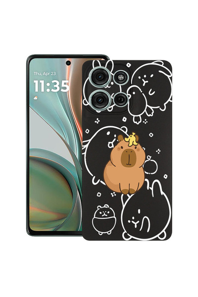 bestcase Husă ultra subțire pentru Motorola Edge 50 Pro, Capibara Kawaii cu d...