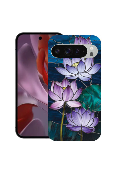 bestcase Υπέρλεπτη Θήκη για Google Pixel 9 / 9 Pro, Φλοράλ - Λωτός από Βιτρό,...
