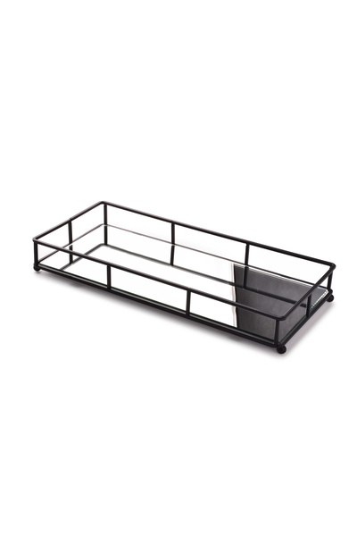 MONDEX Suport pentru tavă CEDRIC 36x16x5 cm negru cu oglindă
