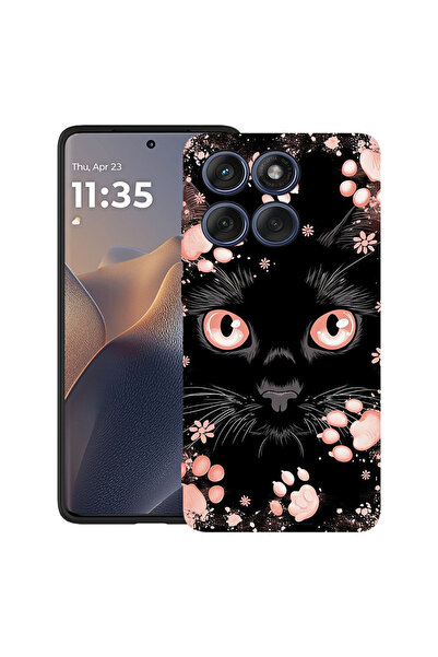 bestcase Υπέρλεπτη Θήκη για Motorola Edge 60 Fusion / Edge 60, Μαύρη Γάτα, 20...