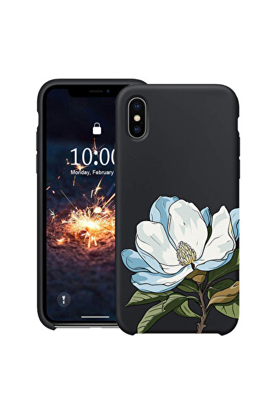 bestcase Ултра тънък калъф за Apple iPhone XS / X, Флорален - Синя магнолия, ...