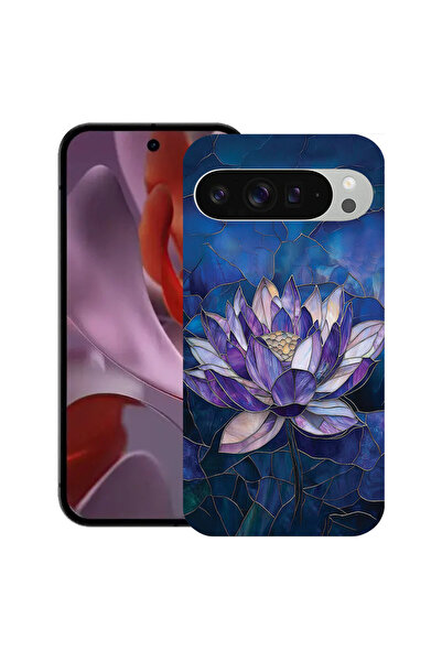 bestcase Υπέρλεπτη Θήκη για Google Pixel 9 / 9 Pro, Φλοράλ - Λωτός από Βιτρό,...