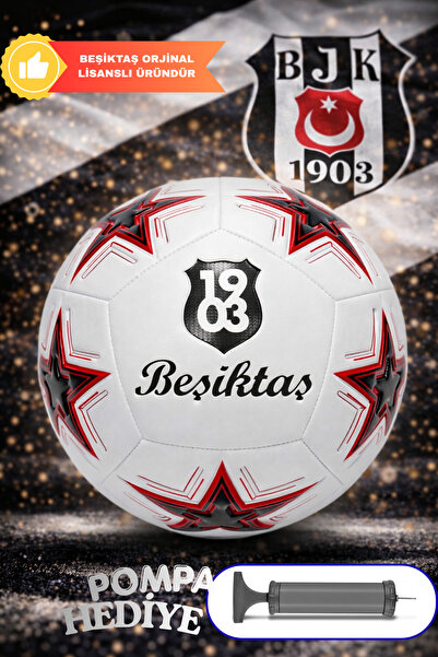 CANSPORT Orjinal Beşiktaş Futbol Topu Lisanslı Yıldız Model Pompa Hediyeli