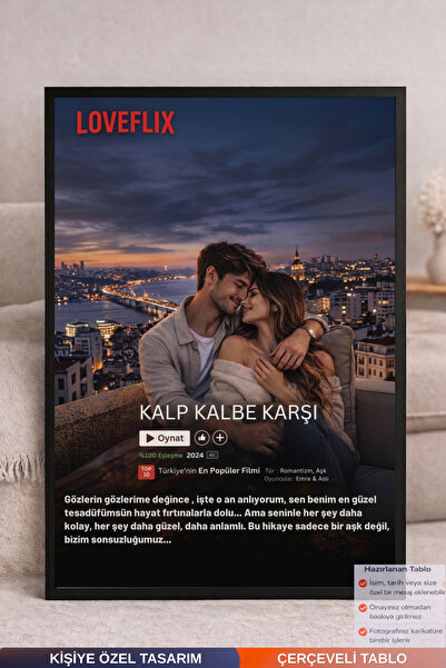 Bugucreative Kişiye Özel Poster Tablo,Sevgililer Günü Hediyesi,Loveflix,Sevgi...