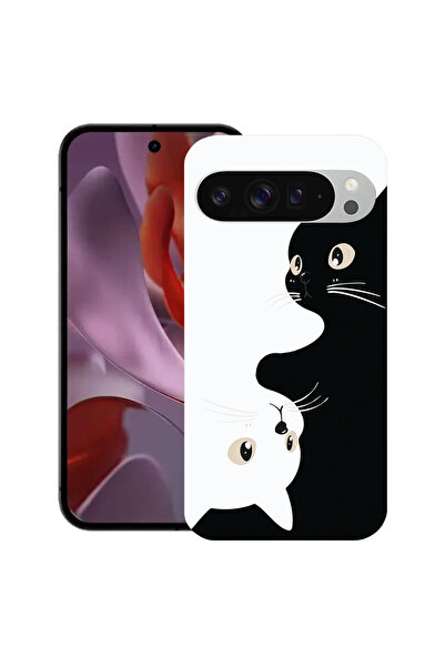 bestcase Υπέρλεπτη Θήκη για Google Pixel 10 Pro XL, Μαύρες & Λευκές Γάτες, 20...