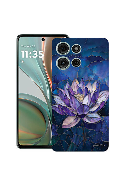 bestcase Υπέρλεπτη Θήκη για Motorola Edge 50 Neo, Φλοράλ - Λωτός από Βιτρό, 1...