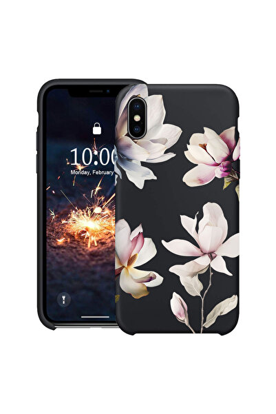 bestcase Υπέρλεπτη Θήκη για Apple iPhone XS / X, Σχέδιο Μανόλιας με Λουλούδια...