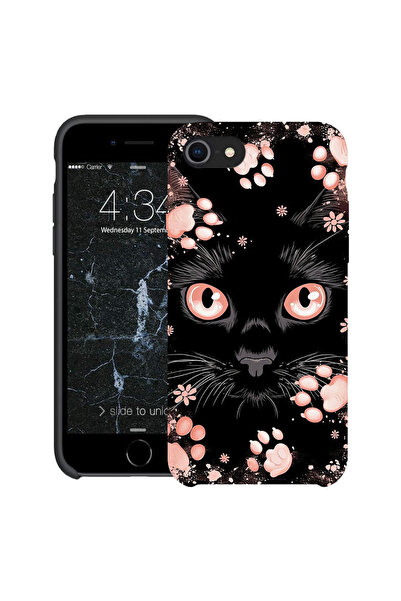 bestcase Υπέρλεπτη Θήκη για Apple iPhone SE 3 / SE 2 / 8 / 7, Μαύρη Γάτα, 207...