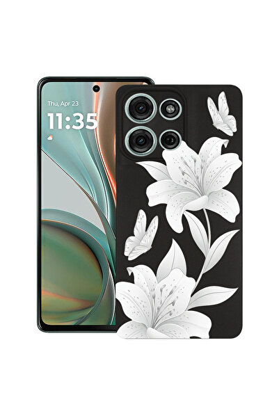 bestcase Υπέρλεπτη Θήκη για Motorola Edge 50 Neo, Φλοράλ - Κομψός Λευκός Λωτό...