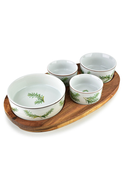 MONDEX MODERN KITCHEN 4-bowl platter 11x3.58.5x4 2x/7x3.3cm (28x16x1.2cm) ros...