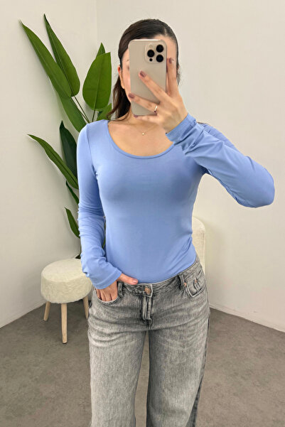 Bipantolon Women's Baby Blue Princess Collar Blouse