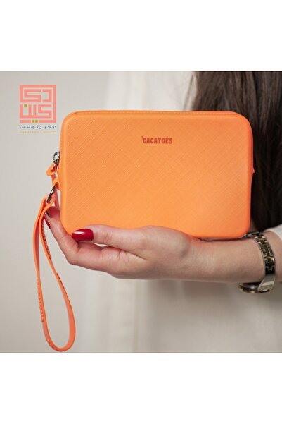 Dakakeen Concept Gabriella Neon Coral Flow Handbag - Neon Orange with Shiny G...