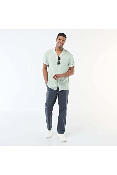 KIABI بنطلون تشينو سادة - خصر عادي أزرق