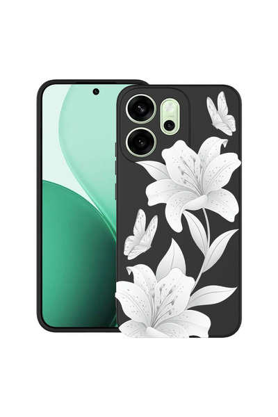 bestcase Υπέρλεπτη Θήκη για OPPO Reno14 F / FS, Φλοράλ - Κομψός Λευκός Λωτός,...
