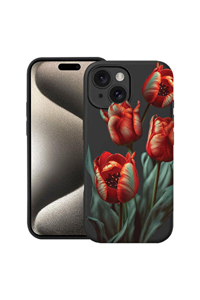 bestcase Husă Ultra Subțire pentru Apple iPhone 13, Florală - Lalea Roșie, 20...