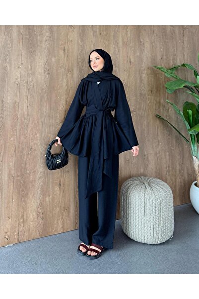 Adalenna Moda Belden Bağlamalı Rahat Şık Takım