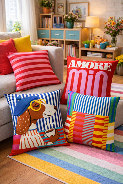 SasoHome Πολύχρωμο κάλυμμα μαξιλαριού με μοντέρνο σχέδιο |   Ενεργητικό & Κομ...