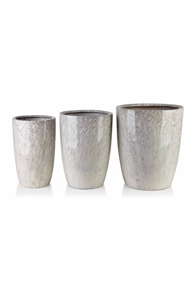 MONDEX NEVA MARBLE Set of 3 ceramic lids 37x37x45.5cm 30.5x30.5x42.5cm 24x24x...