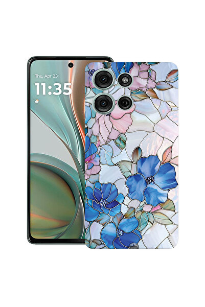 bestcase Υπέρλεπτη Θήκη για Motorola Edge 50 Neo, Φλοράλ - Βιτρό Ορτανσία, 19...