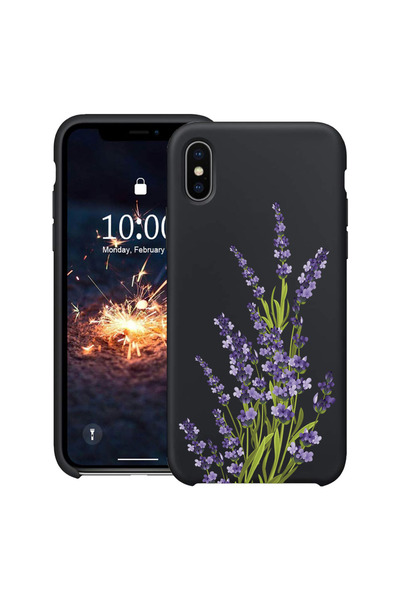 bestcase Υπέρλεπτη Θήκη για Apple iPhone XS / X, Φλοράλ - Πρεσαριστό Λεβάντα,...
