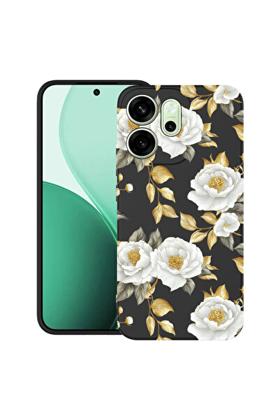 bestcase Υπέρλεπτη Θήκη για OPPO Reno14 F / FS, Φλοράλ - Αισθητική Χρυσή Καμέ...