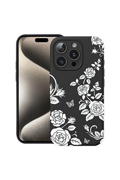 bestcase Husă Ultra Subțire pentru Apple iPhone 14 Pro, Florală - Trandafir N...